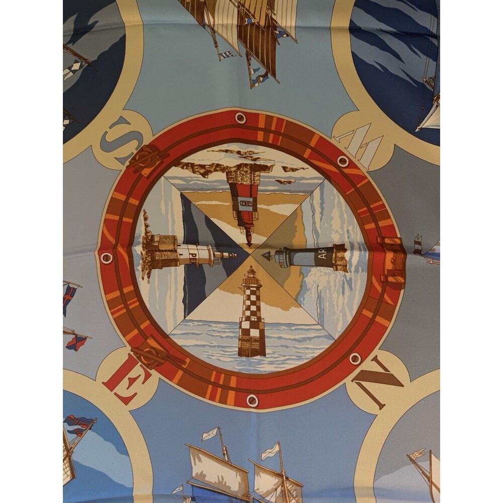 Hermes Belles Amures 90cm Nautical Sailboat Silk Scarf - Picture 5 of 9